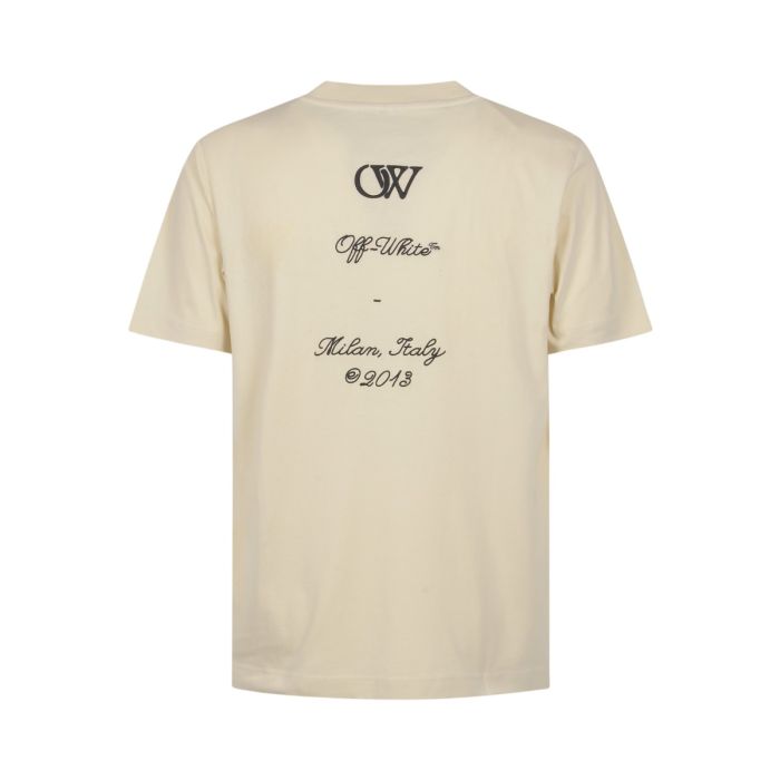 Tシャツ・カットソー Off-White Men T-shirt Beige OMAA027F23JER008 6110 CLOTHING T-SHIRT OFF WHITE OMAA027F23JER0086110