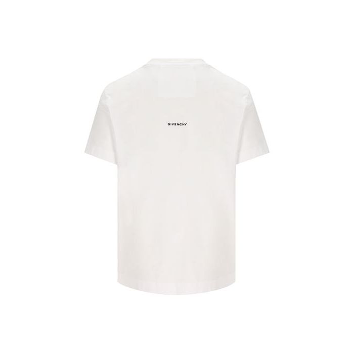 Tシャツ・カットソー GIVENCHY Men T Shirts BM716G3YCD 100 White Slim fit t-shirt in cotton with 4G embroidery in - light